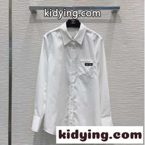 洗練された クラシック ロゴ ロングスリーブシャツ ミュウミュウ スーパーコピー シャツ コピーkid26nSvemC