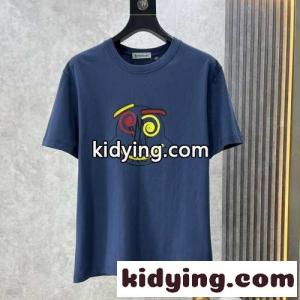 可愛い おしゃれ プリント クルーネック 半袖 モンクレール コピーブランド Tシャツ コピー ブルーkid264Pzqia
