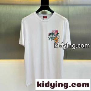 ALOHA FLOWER TATTOO プリント クルーネック ケンゾー Tシャツ コピー ホワイトkid26aKneOj