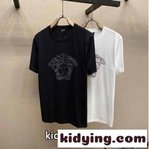 ヴェルサーチ スーパーコピーェ Tシャツ コピー 定番 カジュアル ラインストーン メドゥーサ 半袖kid26PL59Pv