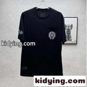 カジュアル ロゴ プリント クロムハーツ スーパーコピー Tシャツ コピー クルーネック コットンkid26KP9T9z