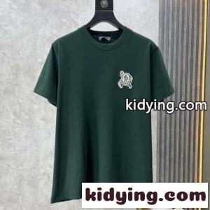 シンプル 合わせやすい クルーネック コットン 半袖Tシャツ モンクレール ブランド コピー Tシャツ コピー グリーンkid268LPf4D