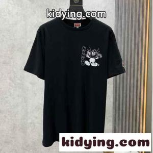 遊び心いっぱい BOKE BOY プリント クルーネック ケンゾー Tシャツ コピー ブラックkid26uO5fOr