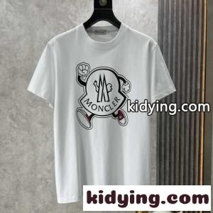 モンクレール スーパーコピー Tシャツ コピー 可愛い おしゃれ プリント クルーネック 半袖 ホワイトkid26fKHryu