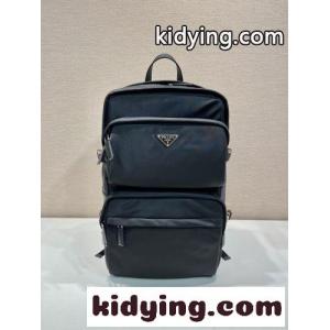 プラダ スーパーコピー Re-Nylon xサフィアーノレザー バックパック スーパーコピー 2VZ101 ブラックkid26LDy0re