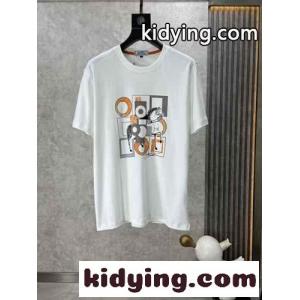 お洒落 プリント エルメス スーパーコピー Tシャツ コピー クルーネック 半袖Tシャツ ホワイトkid26Kfiiii