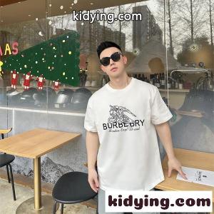 burberry ブランド コピー バーバリー ブランド コピー コピー 新着人気 半袖Tシャツ プリント 通気素材 カジュアルウェアkidying26yymKHD