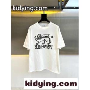 バーバリー コピー Tシャツ コピー カジュアル リラックス プリント 半袖Tシャツ ホワイトkid26PXDauC