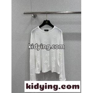 シンプル CCロゴ 長袖Tシャツ シャネル ブランド コピー Tシャツ コピー クルーネック ホワイトkid26iy8rKn