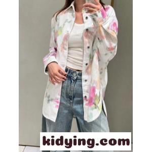 プリント オーバーシャツ デニムシャツ ロエベ ブランド コピー シャツ コピー レディース トップスkid26iKTvyi