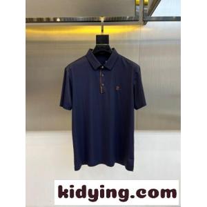 エルメネジルド・ゼニア Tシャツ 偽物 カジュアル 上品 コットン ポロシャツ ネイビーkid26aG1vCm