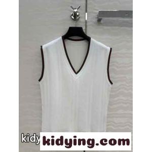 ウェブストライプ  ベストトップ グッチ コピーブランド ニット コピー Vネック ホワイトkid26yiaG9j