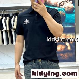定番 コットンピケ ポロシャツ プラダ コピー Tシャツ 偽物 半袖 トップス ブラックkid26vGL9Da