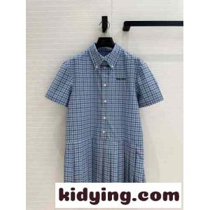 プリーツ入り チェック シャツワンピース ミュウミュウ コピーブランド ワンピース コピーkid26uy05je