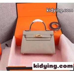 ゴールド金具 人気 エルメス スーパーコピー ミニケリー2 ハンドバッグ 偽物 グレーkid26TLnu4j