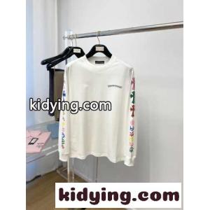 定番 合わせやすい クルーネック 長袖Tシャツ クロムハーツ ブランド コピー Tシャツ コピー ホワイトkid26O5DaOD