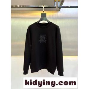 上品 カジュアル クルーネック コットン スウェットシャツ バーバリー スーパーコピー Tシャツ コピー ブラックkid26za4LXr
