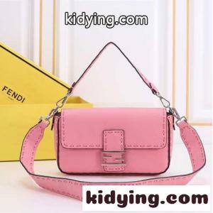 定番 人気 fendi コピー フェンディ コピー ハンドステッチ ミディアム バゲットバッグ コピー ピンクkid2689ja8v