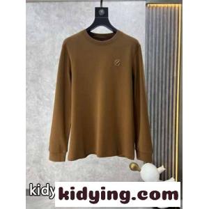 ベーシック ロゴ クルーネック エルメネジルド・ゼニア Tシャツ コピー スウェットシャツ ブラウンkid268LD0Hr