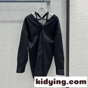 洗練された 人気 ミニ シャツワンピース プラダ コピー ワンピース コピー ロングスリーブ ブラックkid26bCiGne