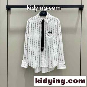 おしゃれ ロゴプリント プラダ コピーブランド シャツ コピー ロングスリーブ レディースkid26Pv0r8r
