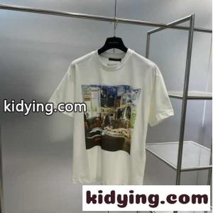 ユニセックス ルイ・ヴィトン プリンテッドコットンTシャツ コピー クルーネックkid260LD8Hn