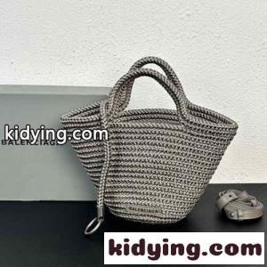 レディース IBIZA スモール ストラップ付きバスケット バレンシアガ スーパーコピー バッグ コピー グレーkid26r89D0b