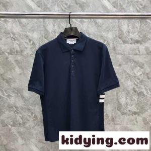 洗練された おしゃれ トムブラウン コピーブランド Tシャツ コピー 半袖 ポロシャツ ネイビーkid26KvmOzq