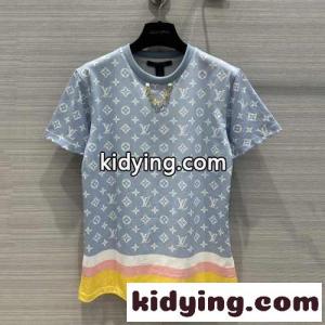 ストライプアクセントモノグラムTシャツ ルイ・ヴィトン Tシャツ コピー 半袖kid26SPrGTD