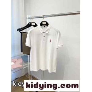 シンプル 合わせやすい コットン イヴ・サンローラン コピー Tシャツ コピー 半袖 ポロシャツ ホワイトkid268nimey
