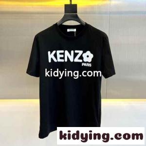ベーシック おしゃれ ロゴプリント ケンゾー Tシャツ コピー クルーネック ブラックkid2695bSzq
