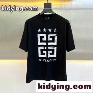 4Gスター プリント ジバンシィ コピー Tシャツ コピー クルーネック コットン 半袖 ブラックkid26TXXnea