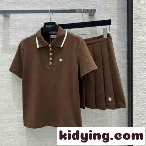 カジュアル おしゃれ トリオンフ ポロシャツ ミニスカート 2点セット セリーヌ スーパーコピー セットアップ コピーkid260nueqa
