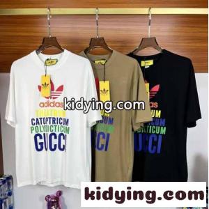 コピー adidas X gucci コピー コットンTシャツ グッチ コピー Tシャツ コピー 半袖 男女兼用kid26S9ny0v