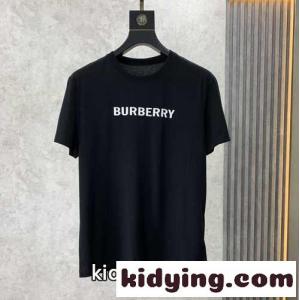 ベーシック ロゴ クルーネック 半袖 コットンTシャツ バーバリー コピー Tシャツ コピー ブラックkid268TT5jq