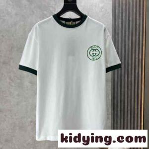 人気 ベーシック ロゴプリント コットン 半袖Tシャツ グッチ コピーブランド Tシャツ コピー 男女兼用kid265bWnmi