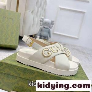エンボスロゴ スリングバック サンダル グッチ コピー サンダル コピー レディース　ホワイトkid26CKnyKf