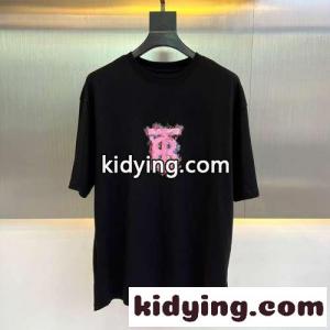 カジュアル ゆったり クルーネック ロゴ 半袖 バーバリー コピー Tシャツ コピー ブラックkid26DSTPjy