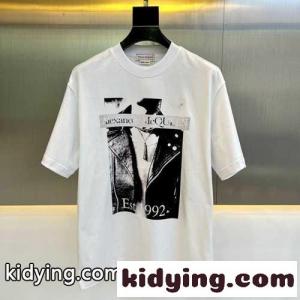 ユニセックス アトリエプリント 半袖Tシャツ アレキサンダー・マックイーン Tシャツ コピー ホワイトkid26KvuOXb