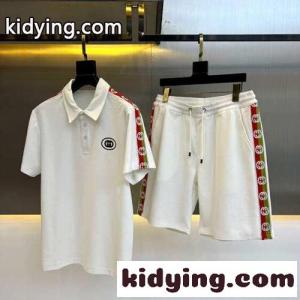 カジュアル おしゃれ 半袖 ポロシャツ ショートパンツ 2点セット グッチ コピー メンズ コピーkid26mua81D