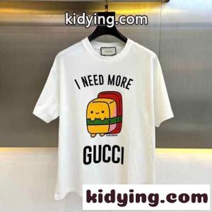男女兼用 可愛い アニマルプリント 半袖Tシャツ グッチ ブランド コピー Tシャツ コピー ホワイトkid26C4151f