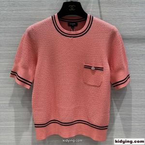 大人 可愛い シャネル コピーブランド ニット コピー レディース クルーネック 半袖 トップスkid26aiK1ra