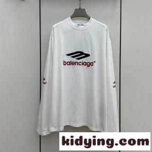 人気 ユニセックス 3B SPORTS ICON ロングスリーブ Tシャツ バレンシアガ ブランド コピー Tシャツ コピー ホワイトkid26DiGTXr