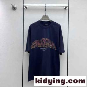 ユニセックス オーバーサイズ バレンシアガ ブランド コピー Tシャツ コピー プリント カジュアル 人気kid26eeaGbe