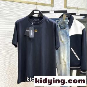 シンプル DGメタリックロゴ コットン 半袖 ドルチェ&ガッバーナ コピーブランド Tシャツ コピーkid260Xz0Pz