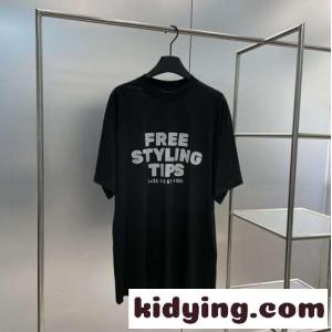 ユニセックス オーバーサイズ STYLING HOTLINE 半袖Tシャツ バレンシアガ コピーブランド Tシャツ コピーkid268vWj4n