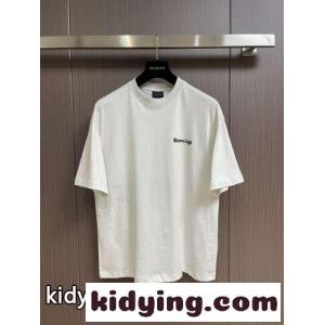シンプル ロゴ プリント クルーネック コットン 半袖Tシャツ バレンシアガ コピーブランド Tシャツ コピーkid26aieaCy
