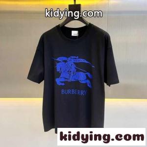 ベーシック 着回し ロゴ クルーネック バーバリー コピー Tシャツ コピー メンズ 半袖 トップス ブラックkid26eq8PHf