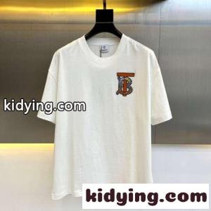 バーバリー スーパーコピー Tシャツ コピー 大人気 ロゴ コットン クルーネック 半袖Tシャツ ホワイトkid26bWbGLz