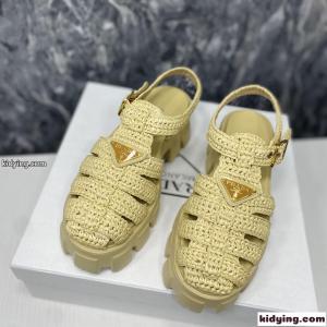 人気 可愛い トライアングルロゴ付 春夏 厚底 プラダ ブランド コピー サンダル コピー レディースkid26Pf09Ln